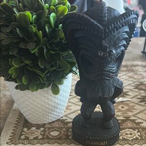 Carved Black Tiki Figurine